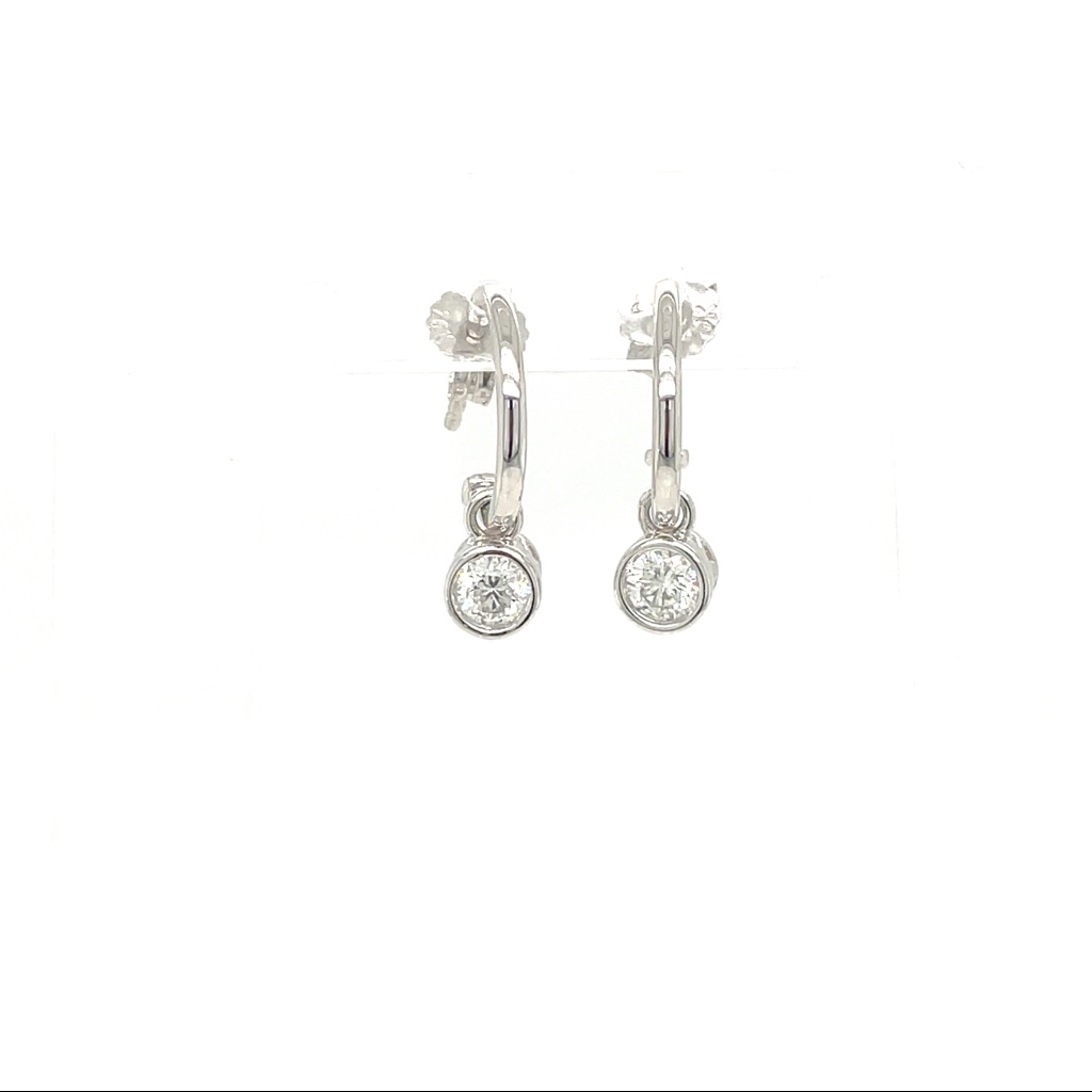 Bezel Set Dangle Earrings